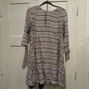 H&M Geometric Design Dress, Brown, Sz 12